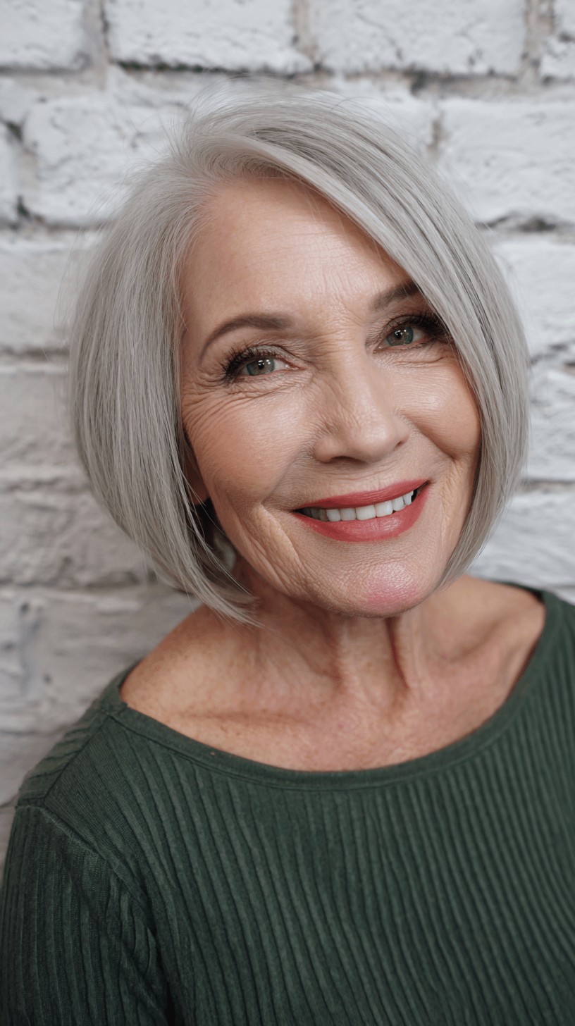 Modern Textured Oval Bob with Subtle Layers