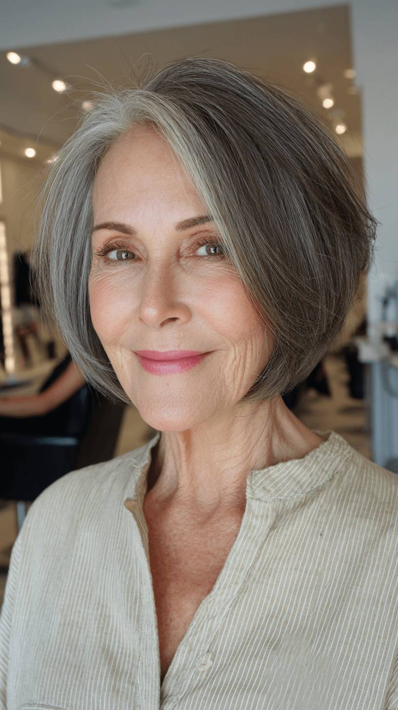 Sleek Jaw-Length Blunt Bob with Subtle Highlights