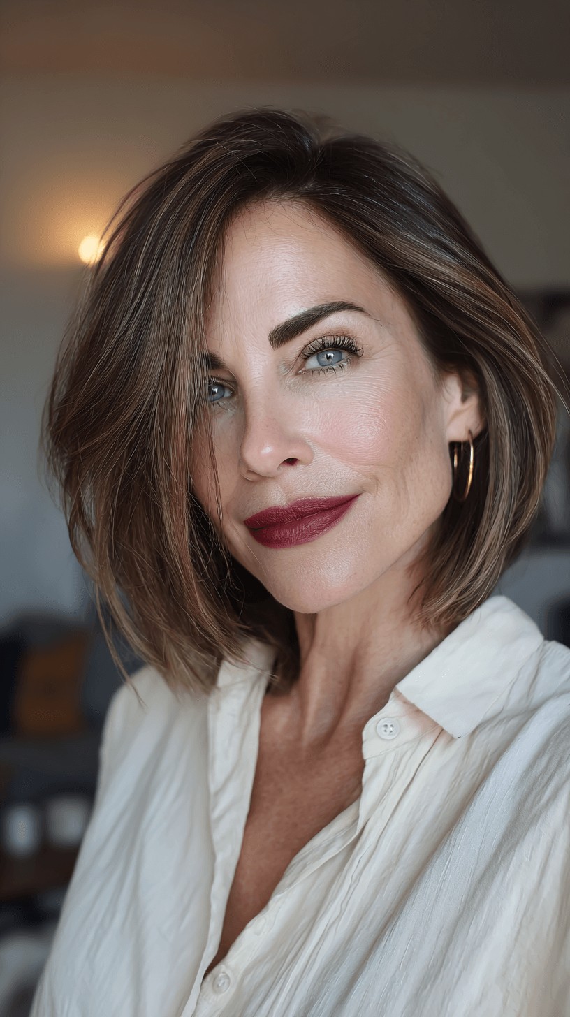 Sleek Layered Bob with Subtle Highlights