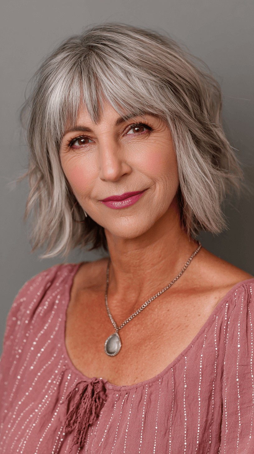 Soft Textured Bob with Wispy Bangs