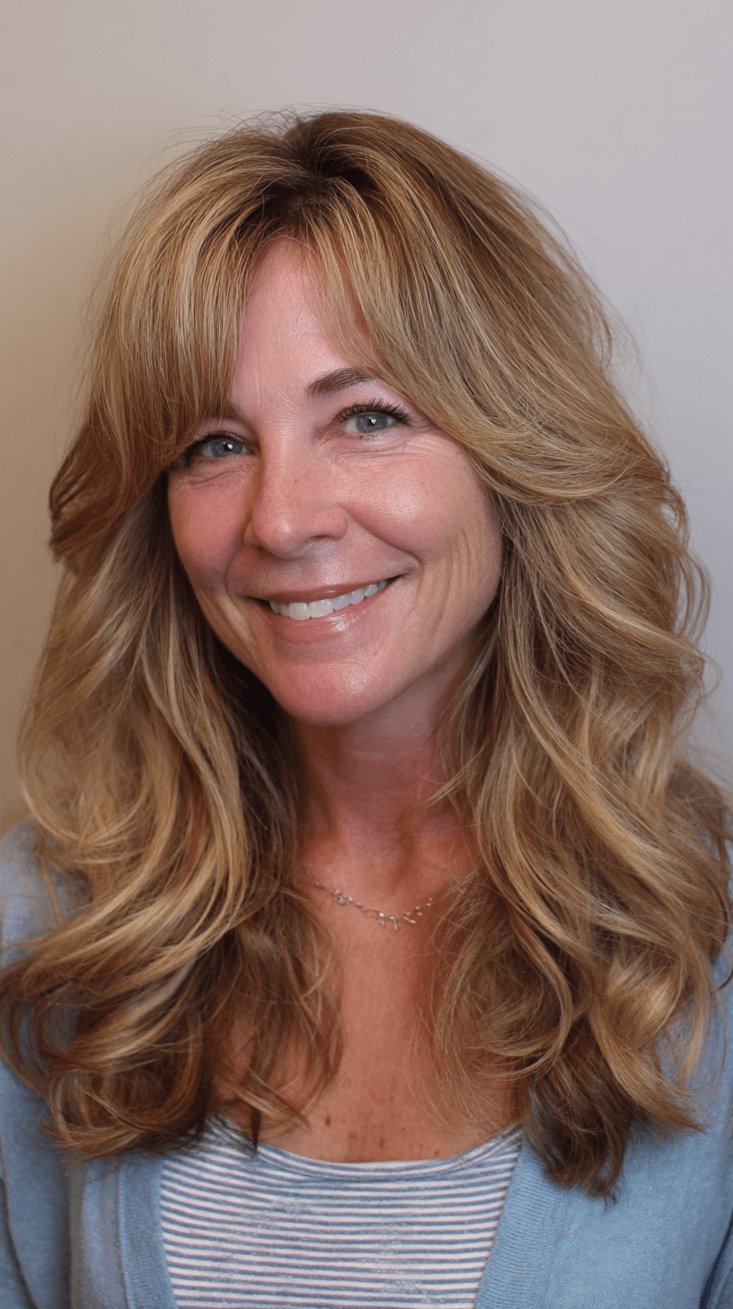 Softly Layered Long Waves with Face-Framing Highlights