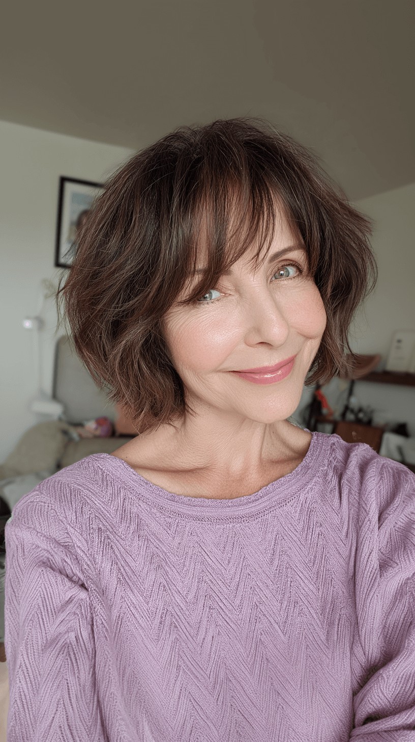Softly Textured Short Bob with Face-Framing Layers