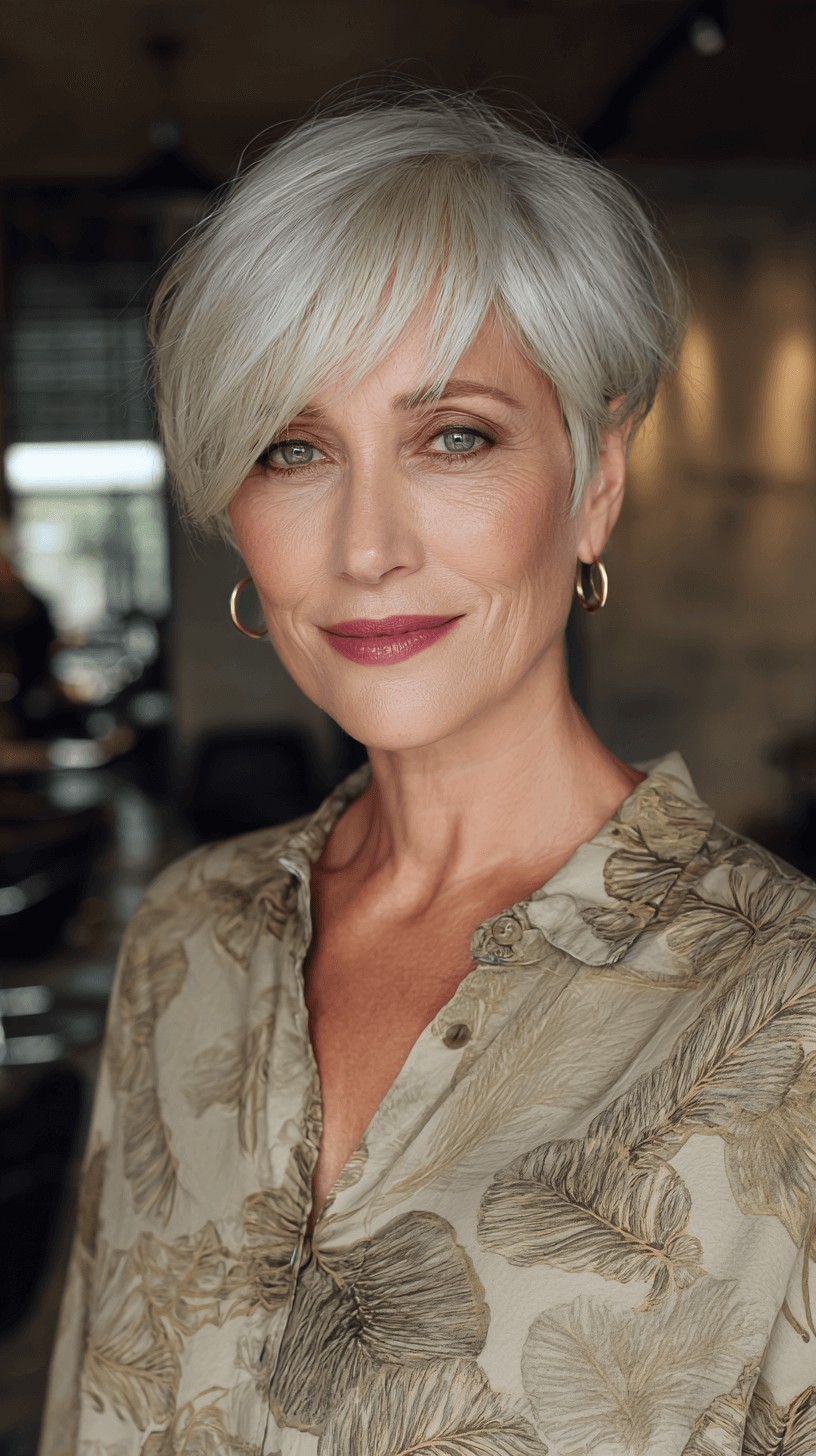 Stylish Side-Swept Pixie with Feathered Layers