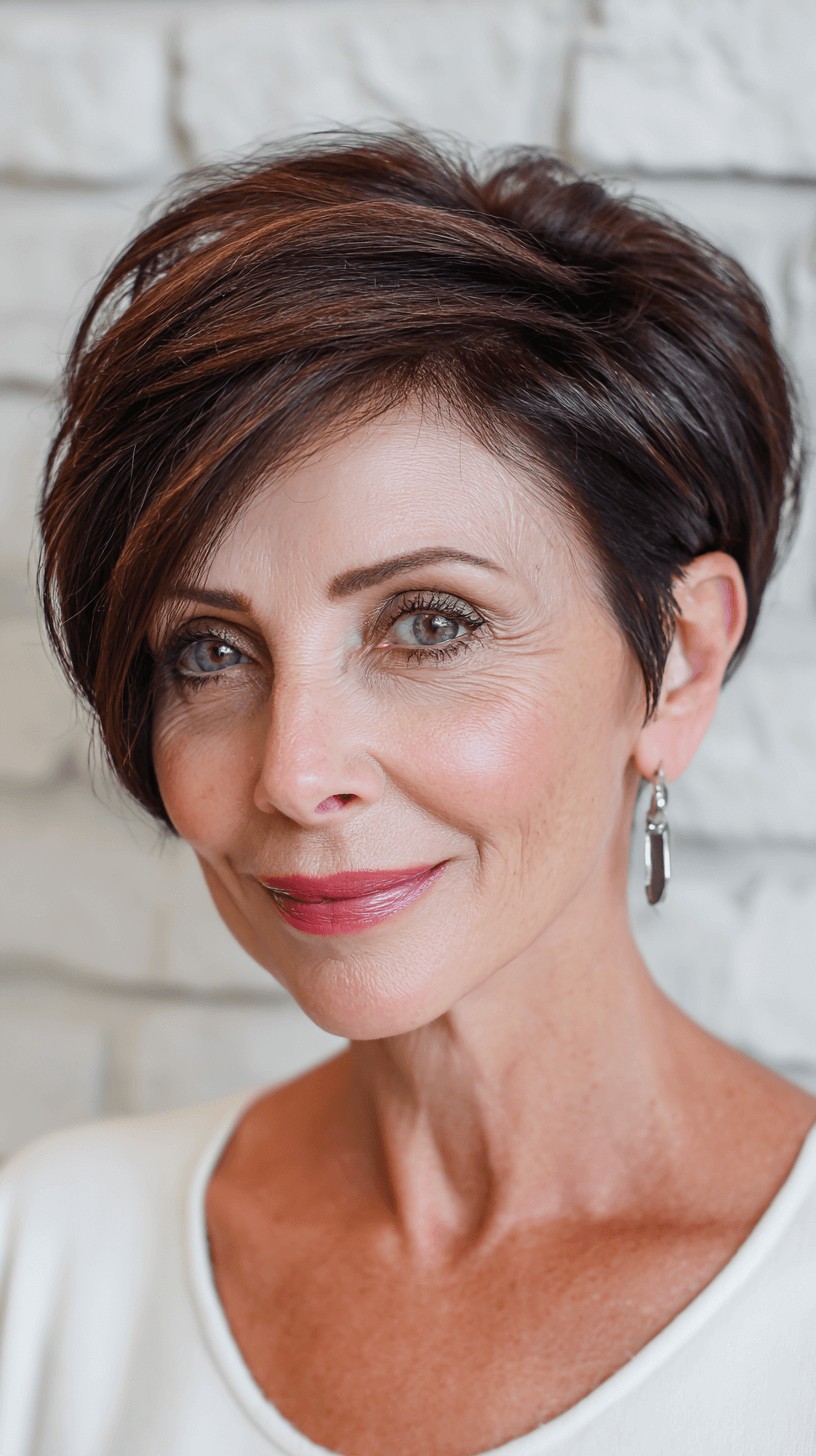 Stylish Side-Swept Pixie with Textured Layers