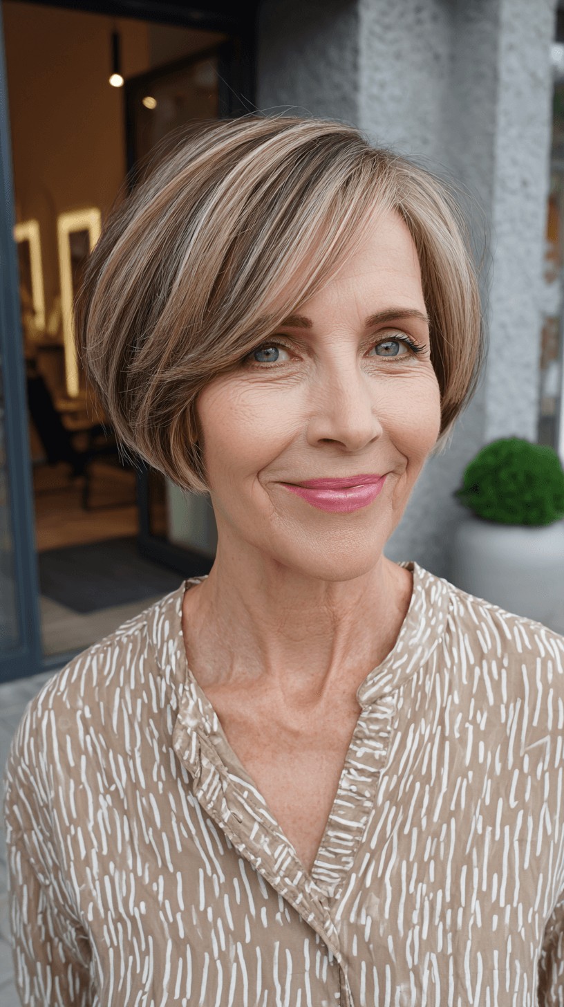 Stylish Textured Bob with Subtle Highlights