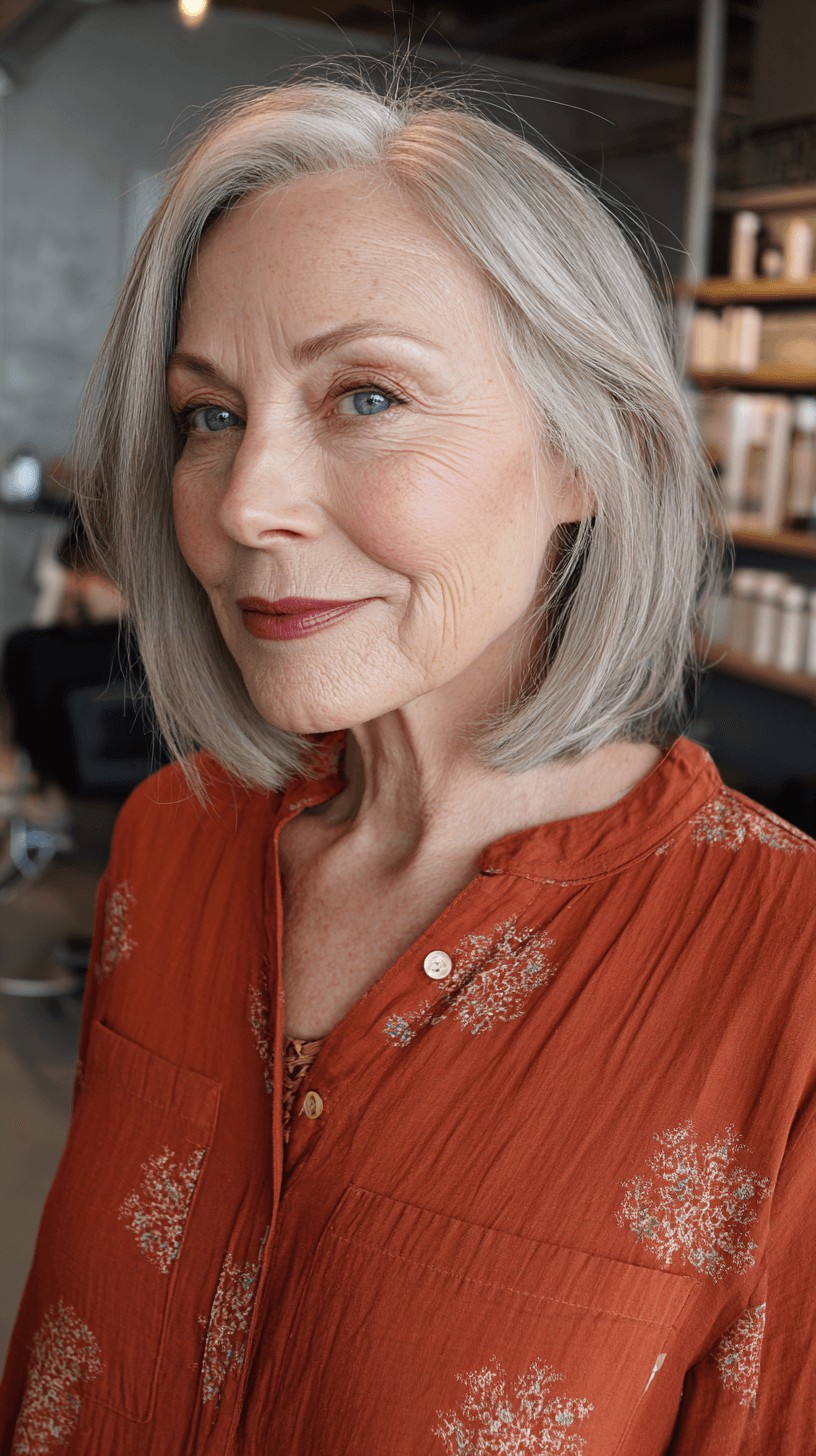 Stylish Textured Oval Bob with Subtle Layers