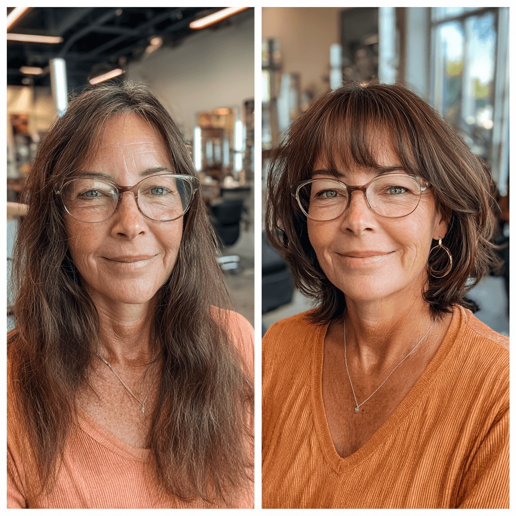 Textured Feathered Bob with Soft Bangs