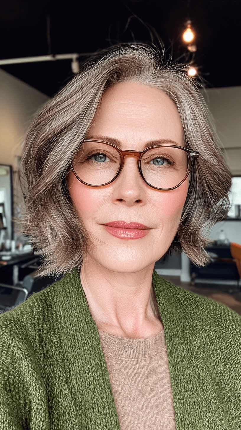 Textured Feathered Bob with Subtle Volume