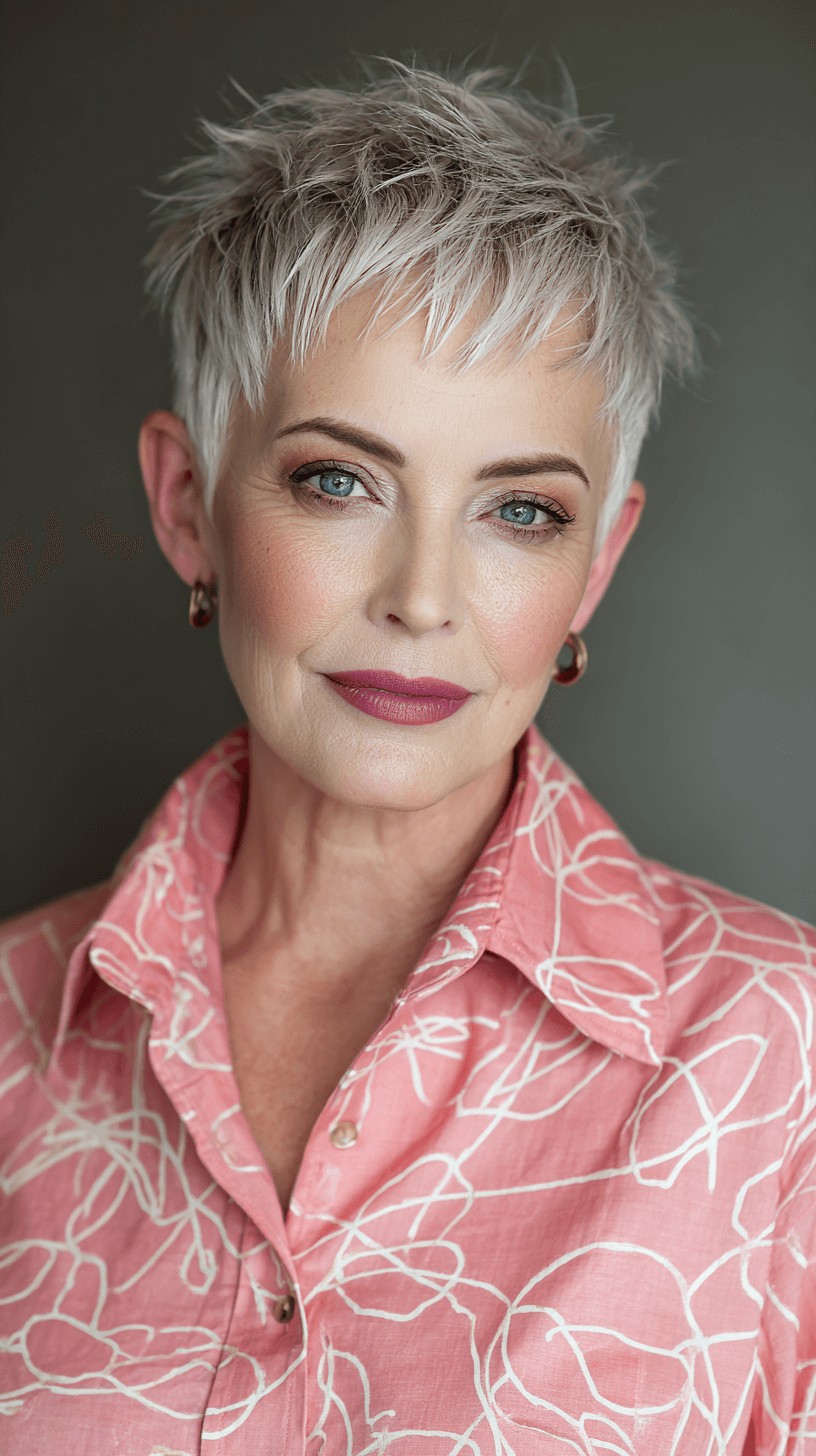 Textured High-Contrast Pixie Cut with Playful Edges