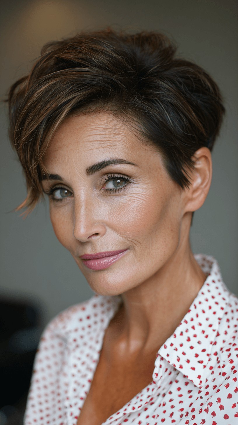 Textured High-Contrast Pixie Cut with Soft Waves