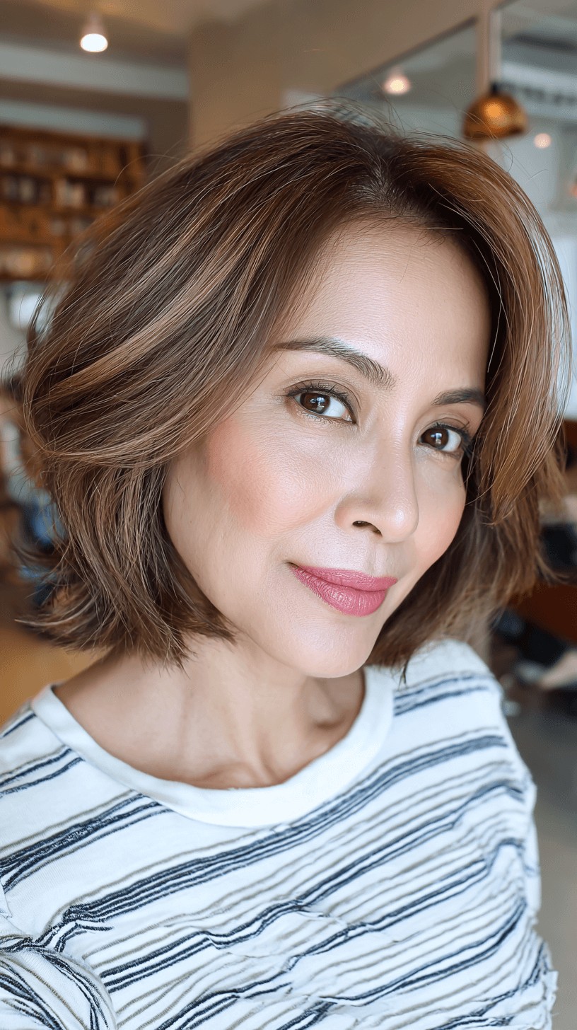 Textured Mid-Length Bob with Soft Waves