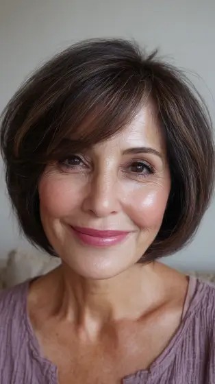 Textured Oval Bob with Subtle Face-Framing Layers