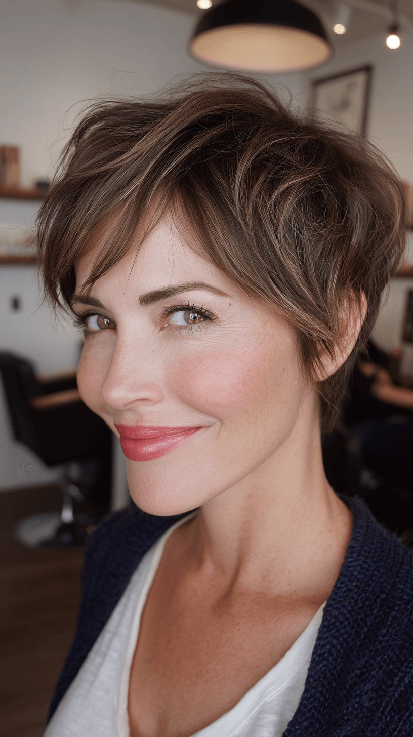 Textured Playful Pixie Cut with Subtle Highlights