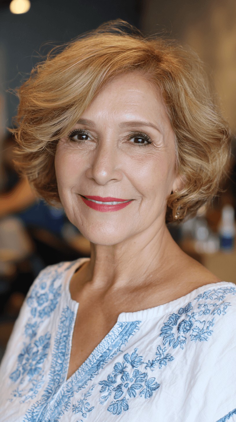 Textured Short Curly Bob with Soft Volume