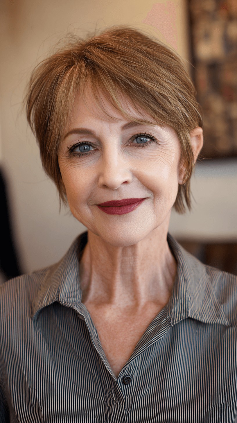 Textured Short Lob with Soft Side Bangs