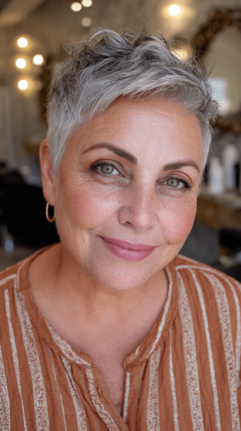 Textured Short Pixie Cut with Subtle Volume