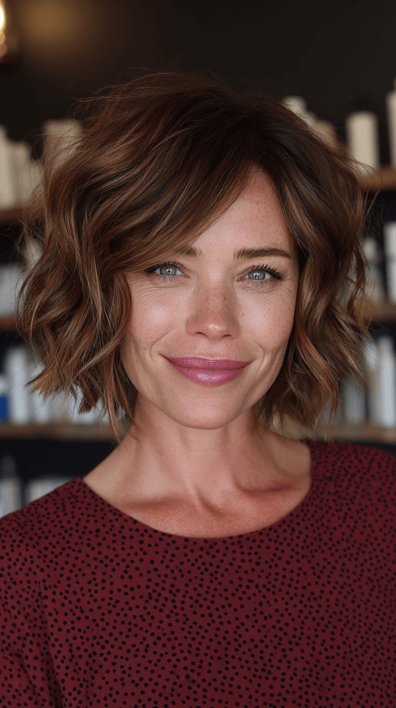 Textured Shoulder-Length Shag with Soft Waves