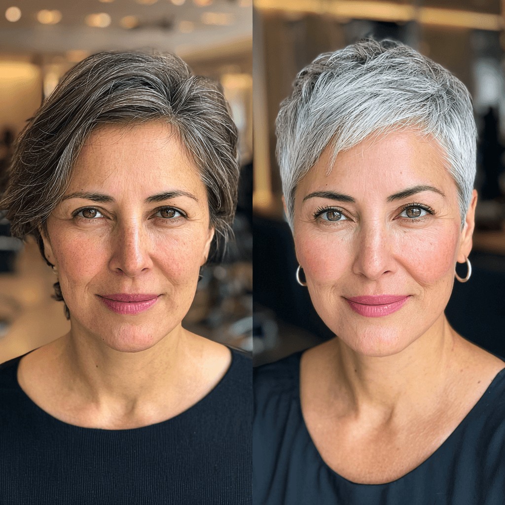 Textured Silver Pixie with Soft Edges