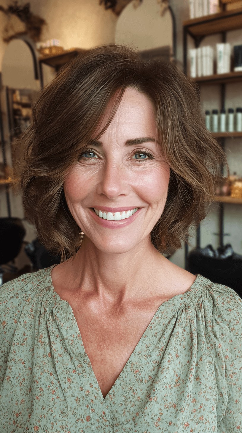 Textured Wavy Lob with Soft Layers