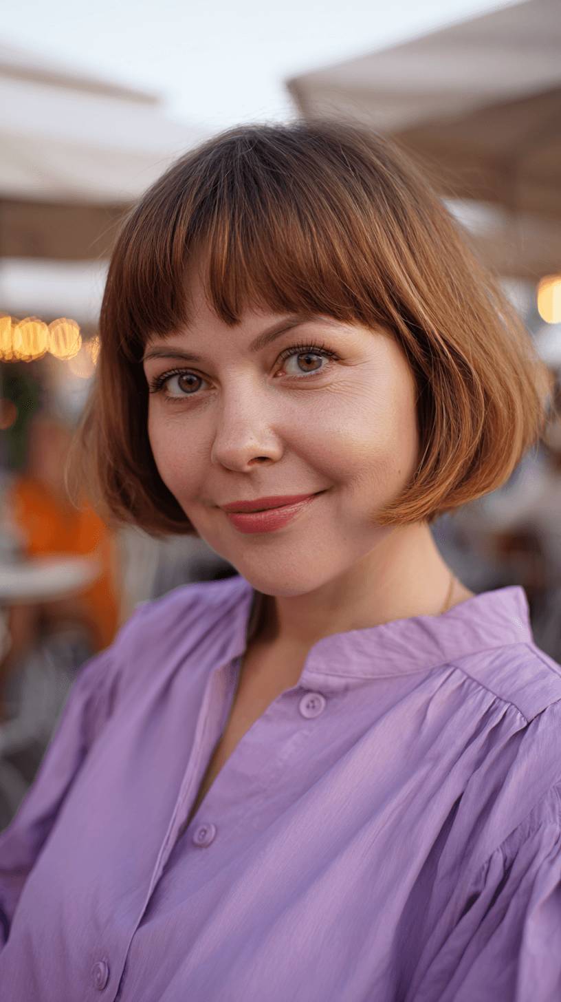 Chic Textured Bob with Soft Bangs