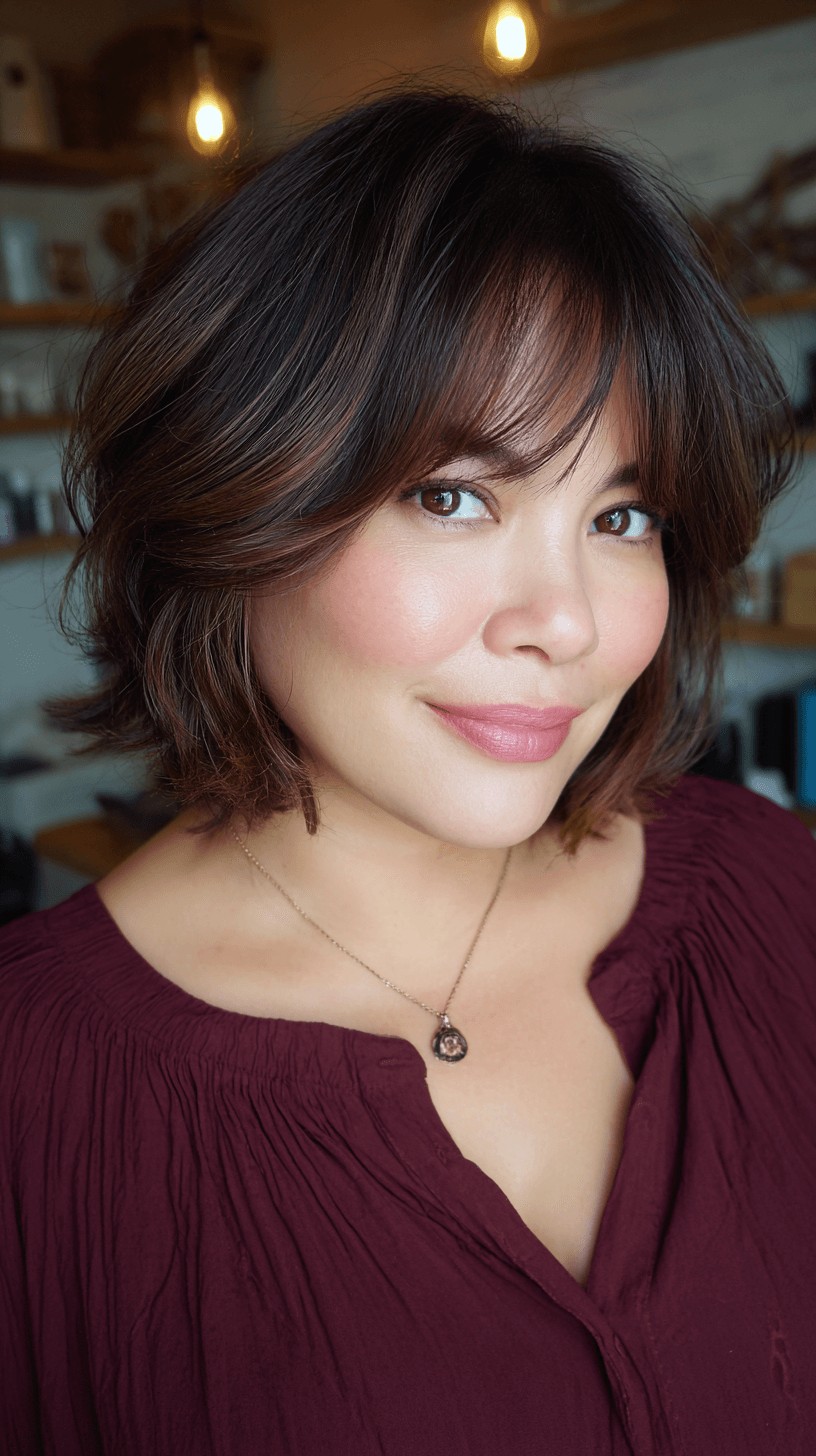 Charming Textured Bob with Soft Bangs