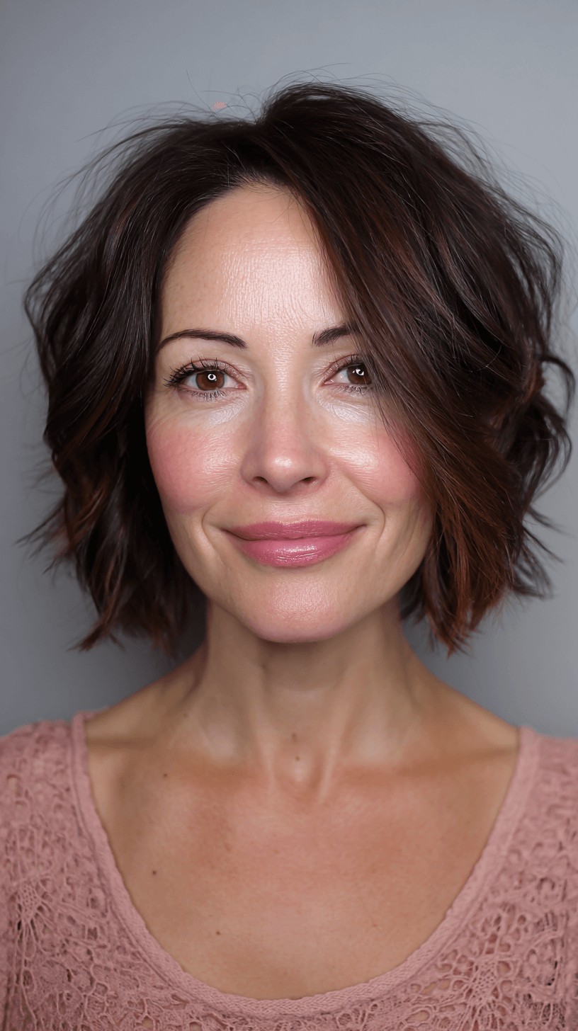 Modern Textured Bob with Subtle Highlights