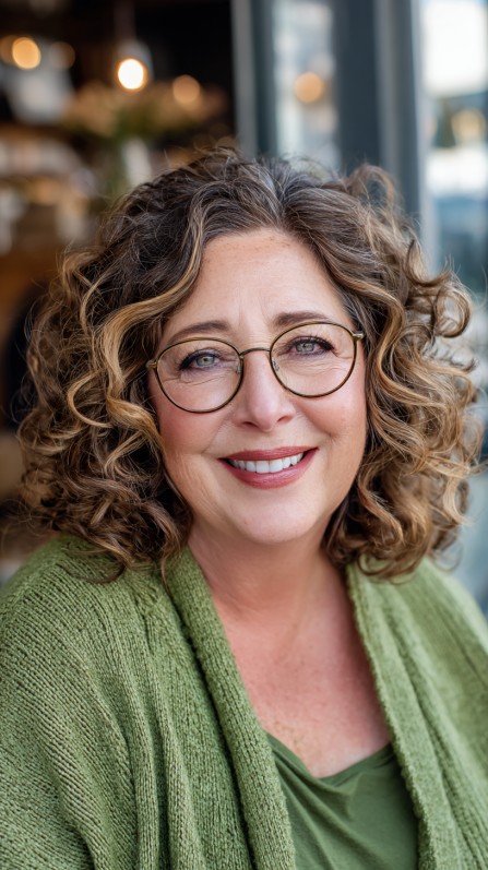 Charming Curly Shoulder-Length Cut with Soft Layers