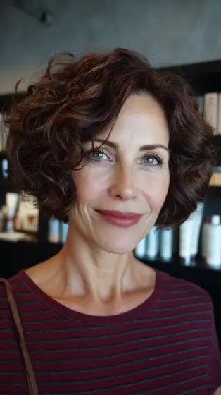 Charming Retro-Inspired Defined Curly Bob