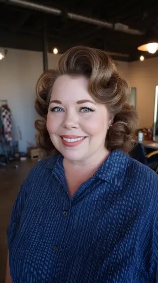 Charming Retro-Inspired Voluminous Curls