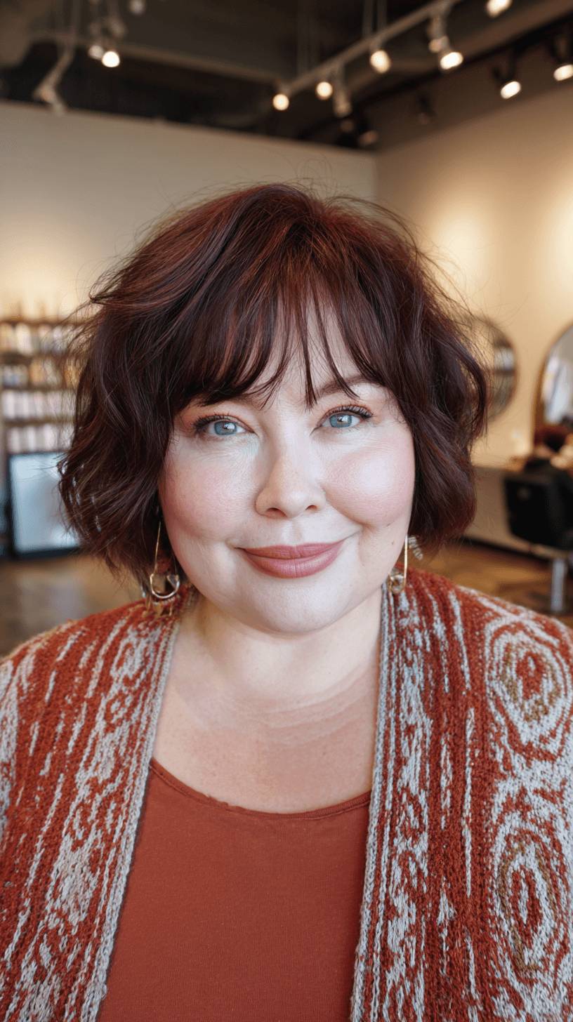 Charming Textured Bob with Soft Bangs