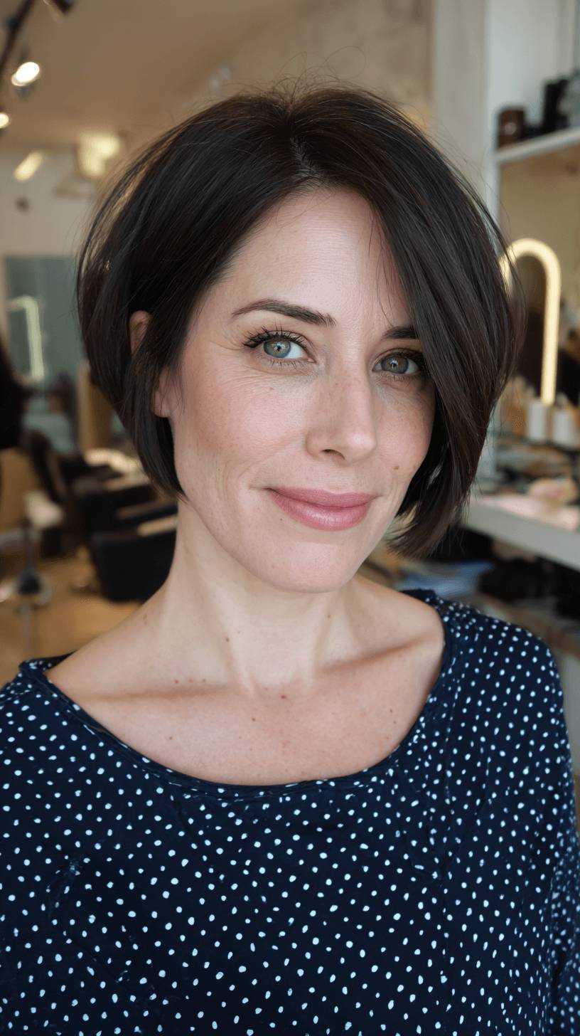 Chic A-Line Bob with Soft Face-Framing Layers
