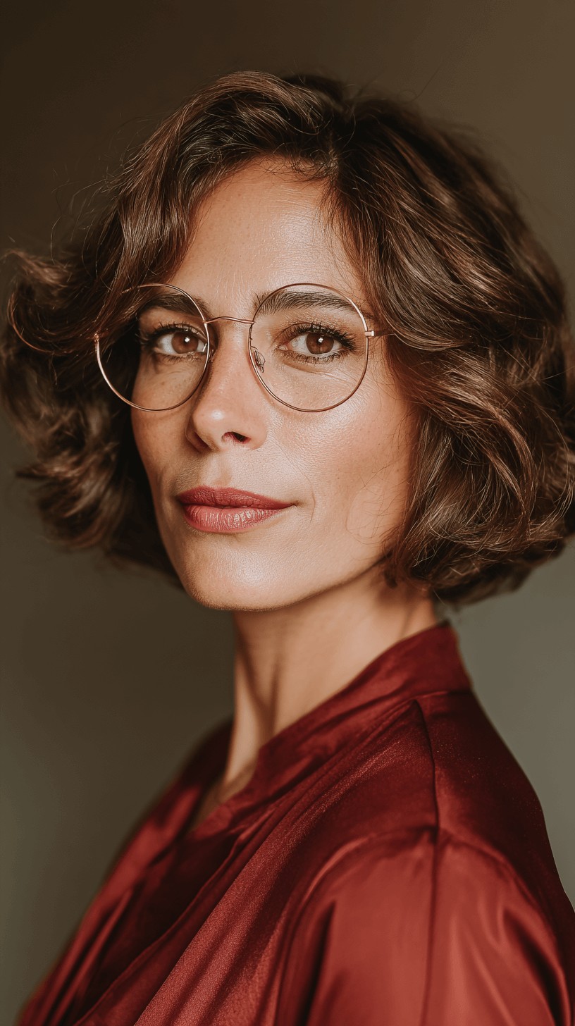 Chic Curly Bob with Defined Layers