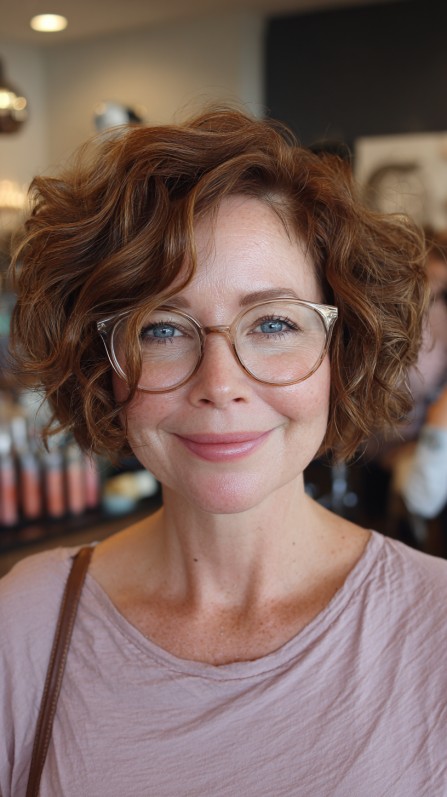 Chic Curly Shoulder-Length Cut with Soft Layers