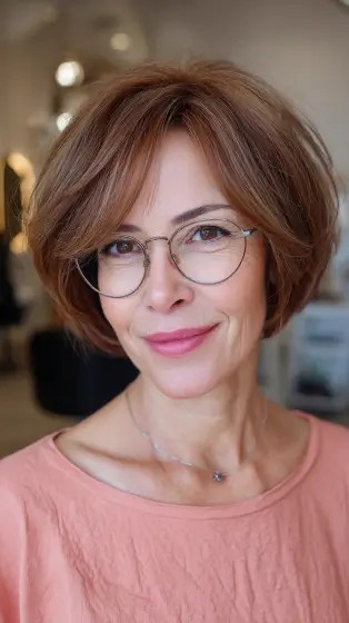 Chic Soft Textured Bob with Subtle Highlights