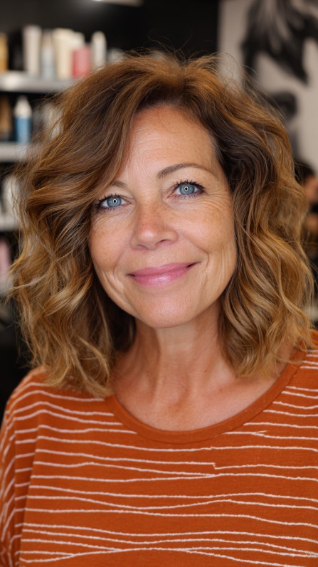 Chic Softly Tousled Medium-Length Waves