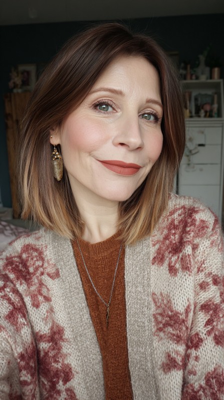 Chic Subtle Ombre Lob with Soft Face-Framing Layers