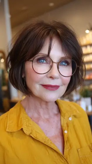 Chic Textured Bob with Soft Bangs