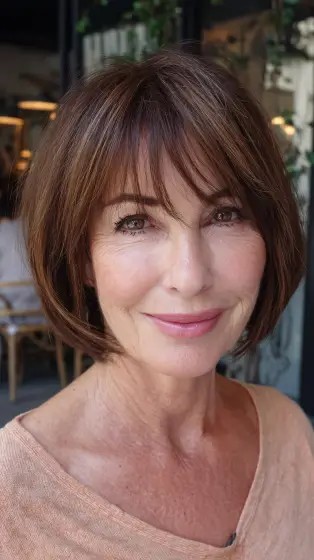 Chic Textured Bob with Subtle Side Bangs