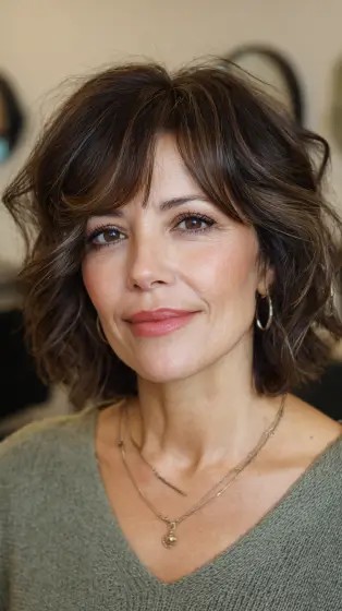 Chic Textured Lob with Soft Face-Framing Layers