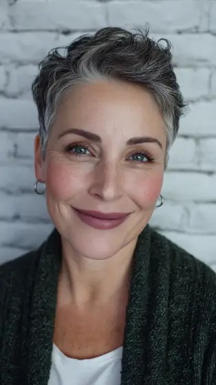 Chic Textured Short Crop with Defined Curls