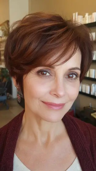 Chic Textured Short Cut with Side-Swept Bangs