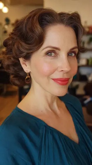 Classic Retro-Inspired Soft Curls with Defined Volume