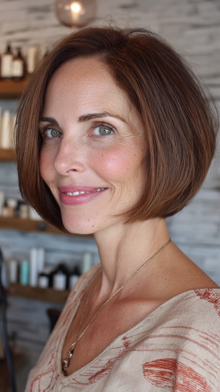 Classic Textured Inverted Bob with Subtle Layers