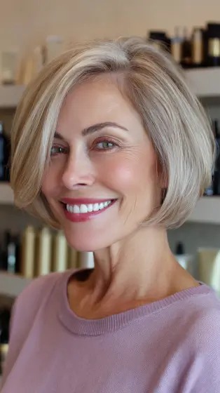 Elegant Textured Bob with Subtle Side Part