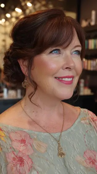 Elegant Textured Updo with Soft Tendrils