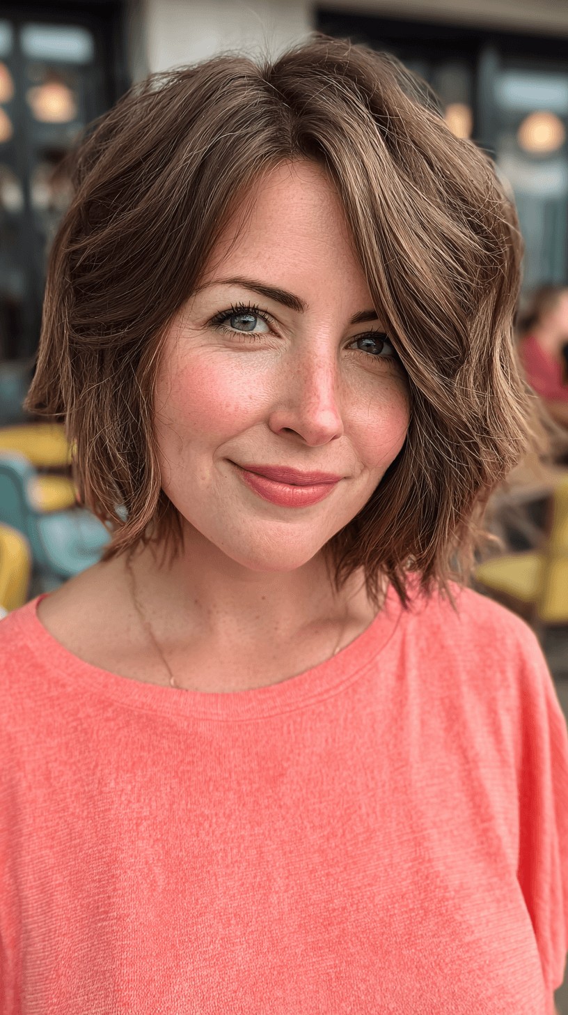 Layered Textured Bob with Subtle Highlights