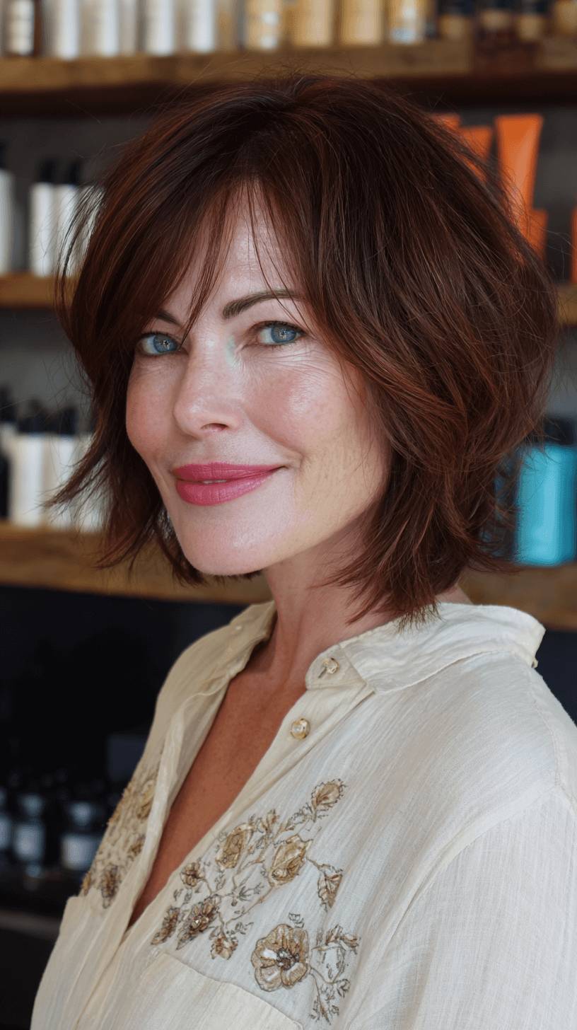 Modern Choppy Bob with Textured Long Bangs