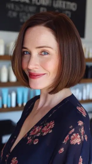 Modern Sleek Bob with Subtle Layers