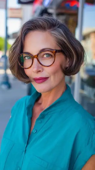 Modern Textured Bob with Subtle Highlights