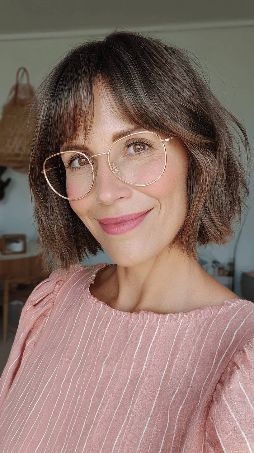 Playful Textured Bob with Soft Long Bangs